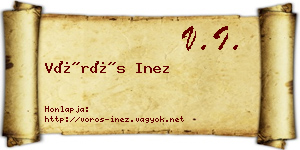 Vörös Inez névjegykártya